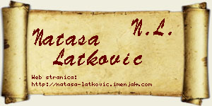 Nataša Latković vizit kartica